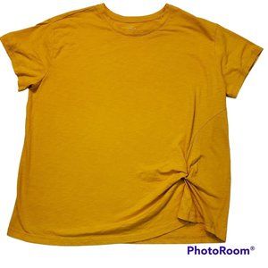 St. Johns Bay Golden Yellow T Shirt With A Twisted Hem Size 1X
